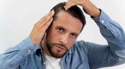 men hair loss treatments - guy concern looking in mirror concern with hair
