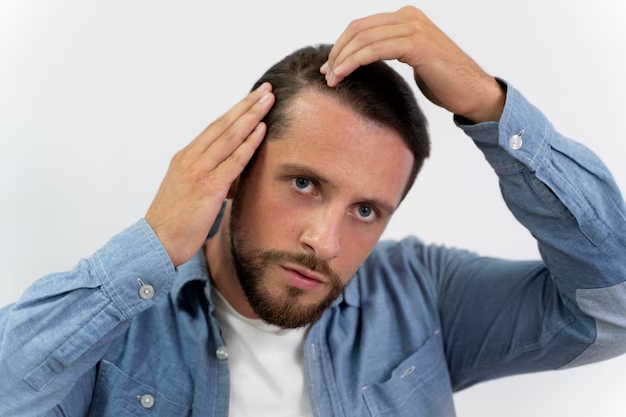 men hair loss treatments - guy concern looking in mirror concern with hair